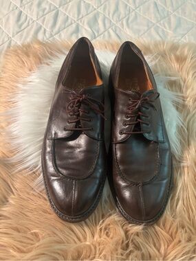 Salvatore Ferragamo Brown Leather Lace-Up Oxfords